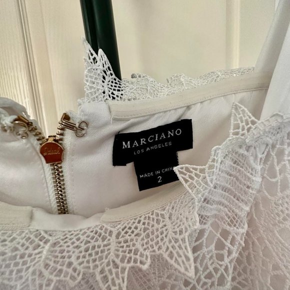 Guess by Marciano Off-The-Shoulder White Lacey Romper - Picture 6 of 6